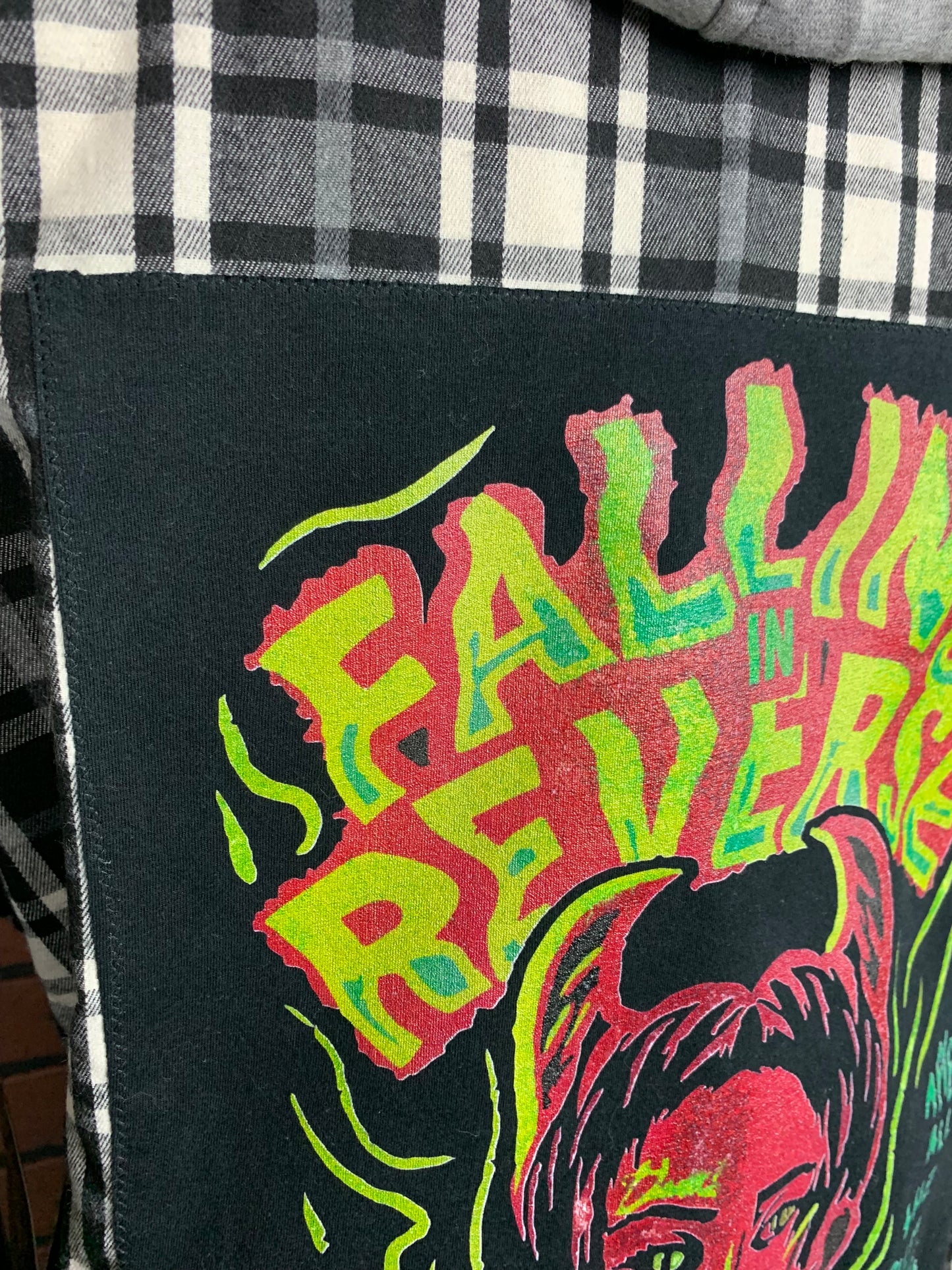 Falling in Reverse Flannel Shirt Custom Rework XL