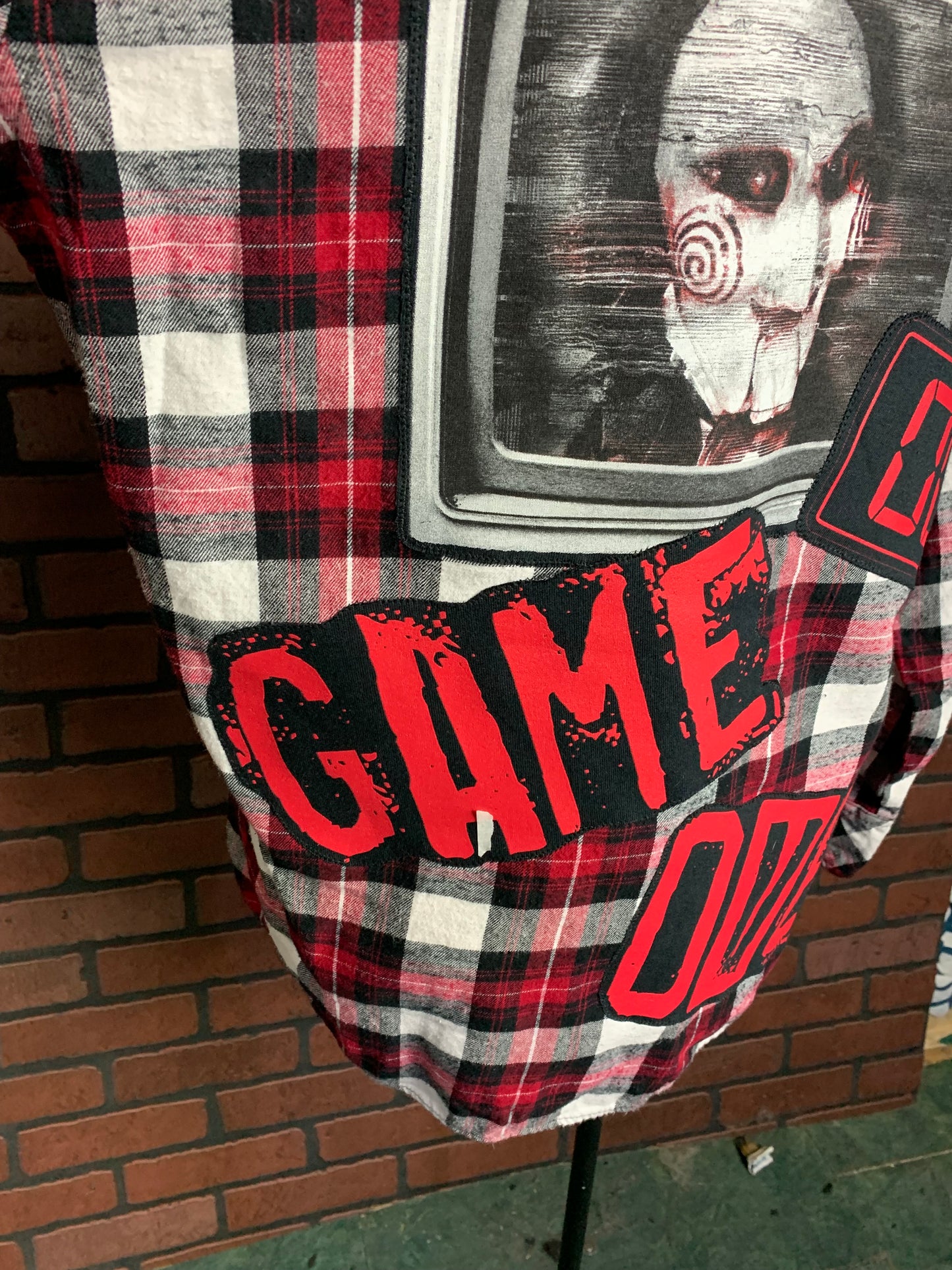 Saw Game Over Flannel Shirt Custom Rework Large