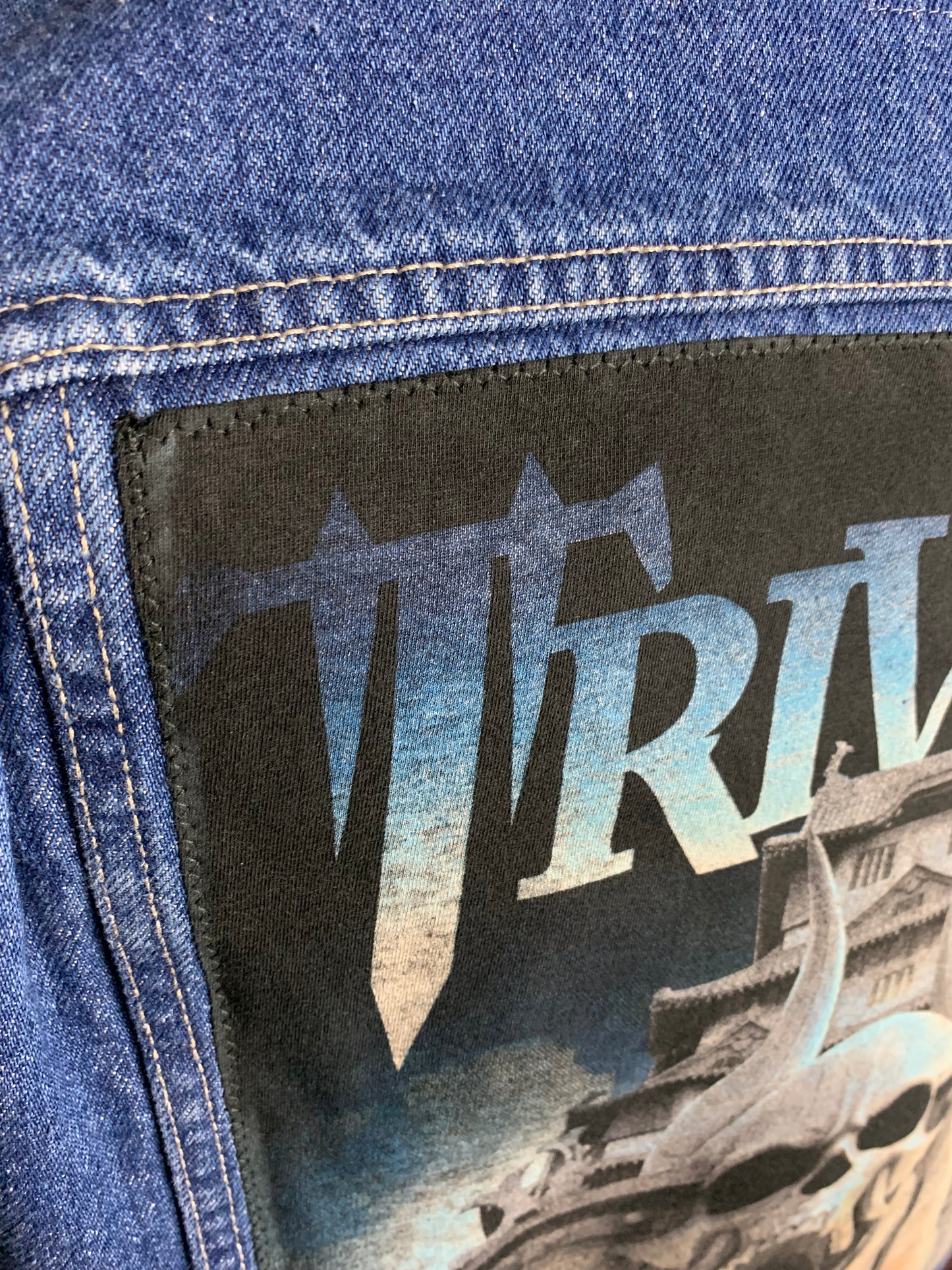 Trivium Denim Jean Vest Custom Rework Medium