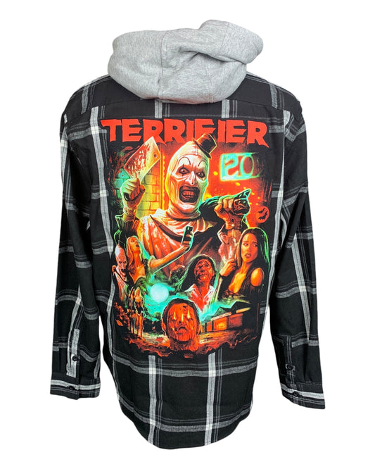 Terrifier Hooded Flannel Shirt Custom Rework XL