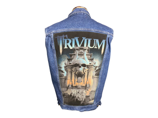 Trivium Denim Jean Vest Custom Rework Medium