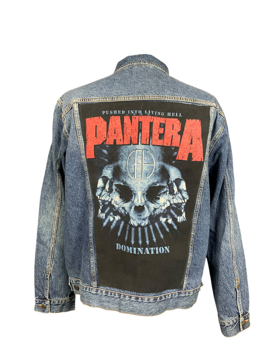 Pantera Denim Jean Jacket Custom Rework Size XXL