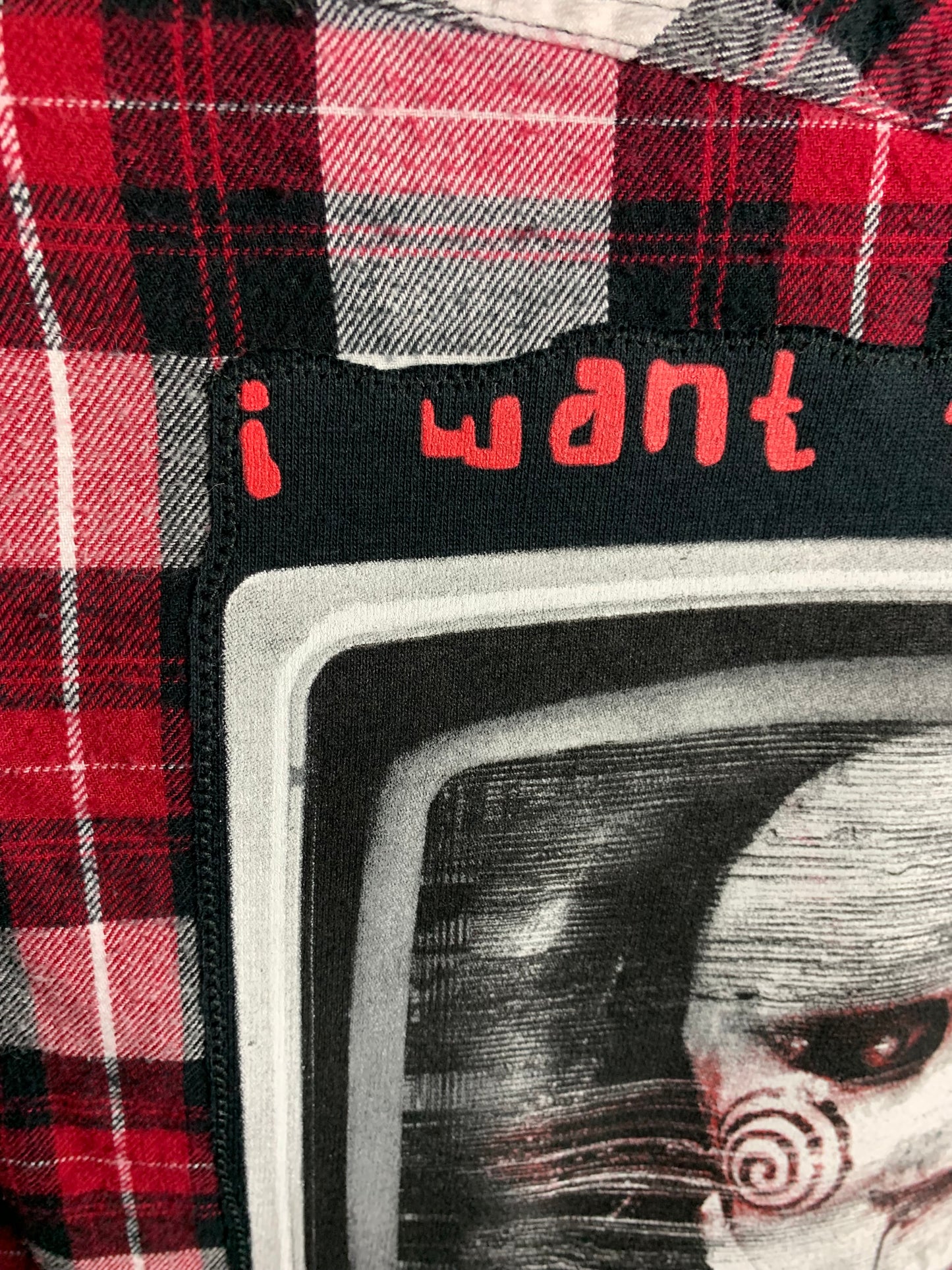 Saw Game Over Flannel Shirt Custom Rework Large