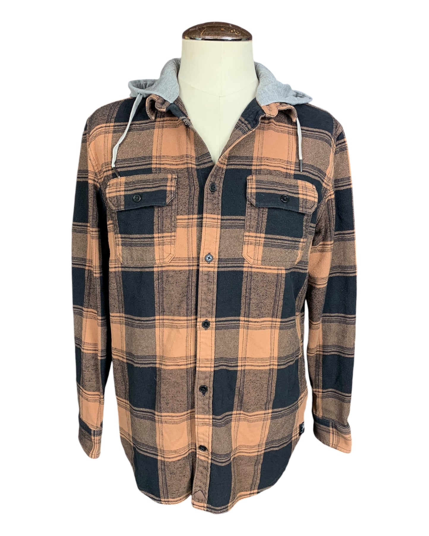 Halloween Hooded Flannel Shirt Custom Rework XL