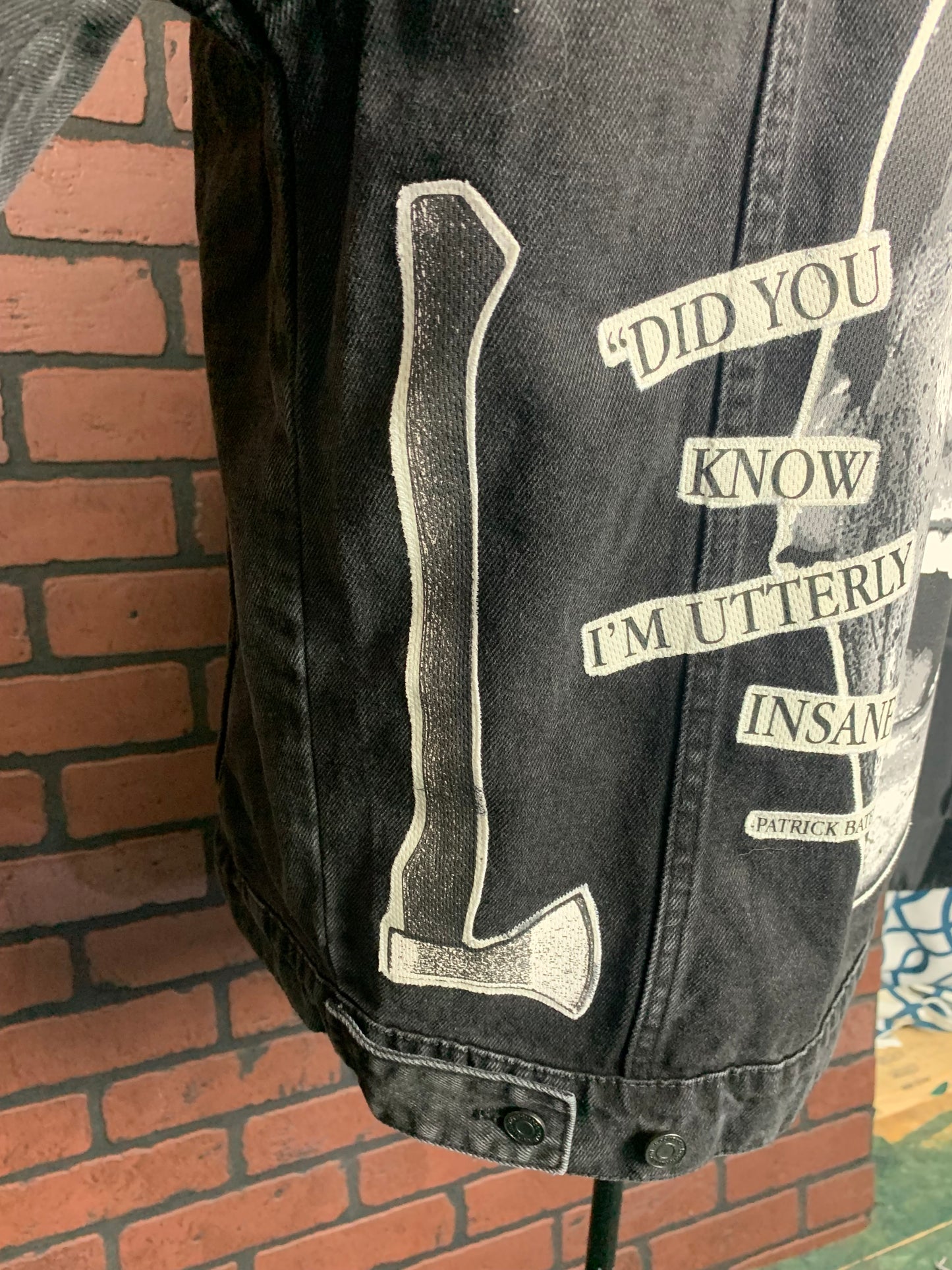 American Psycho Jean Jacket Custom Rework L