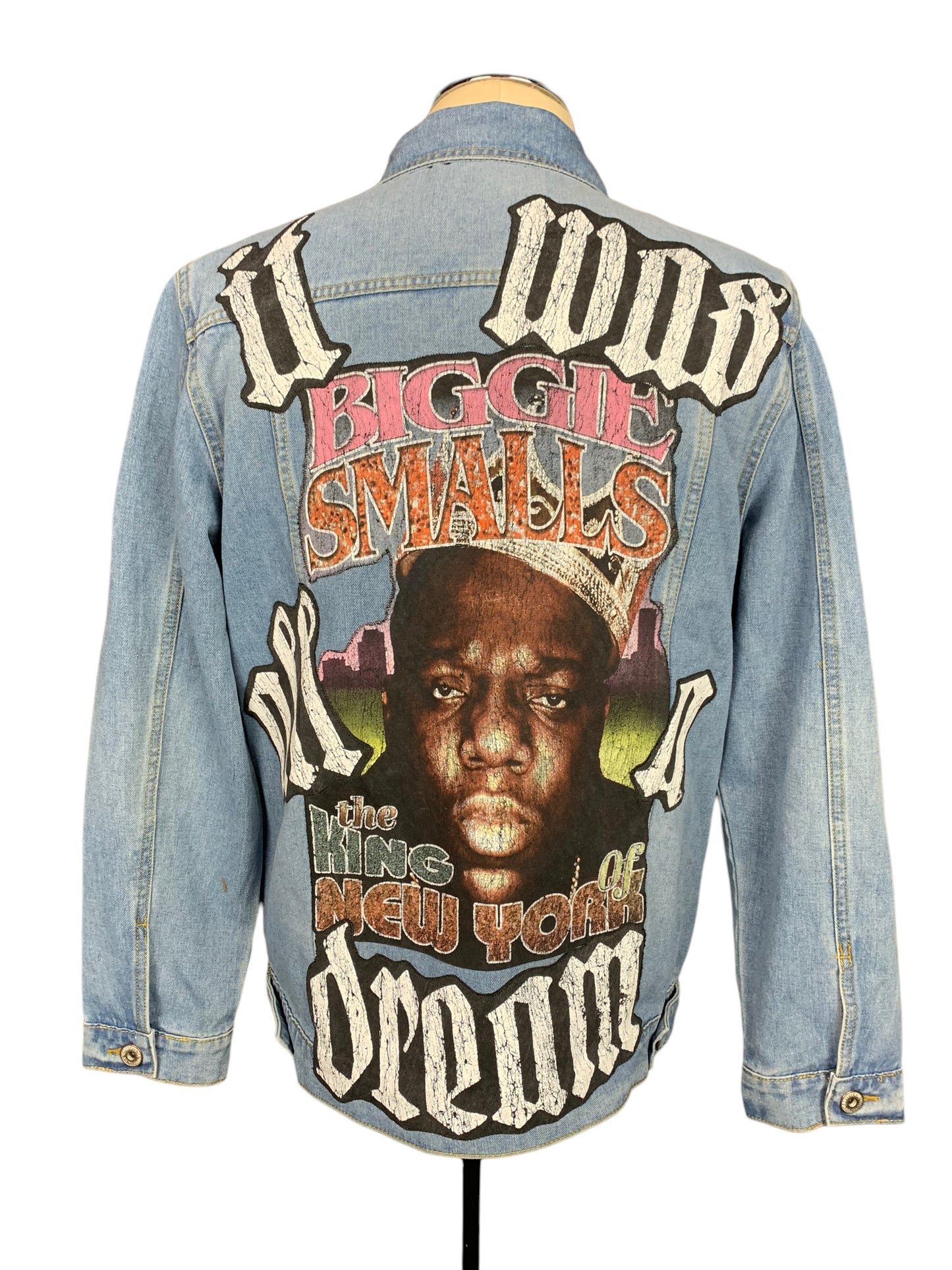 Notorious BIG Denim Jacket Custom Rework L