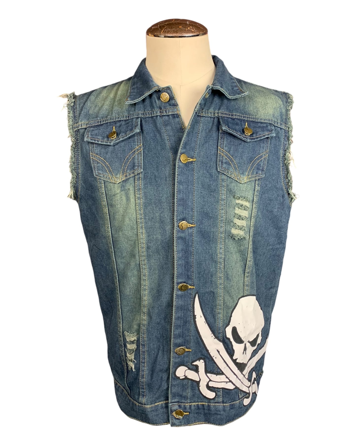 Alestorm Denim Vest Custom Rework XL