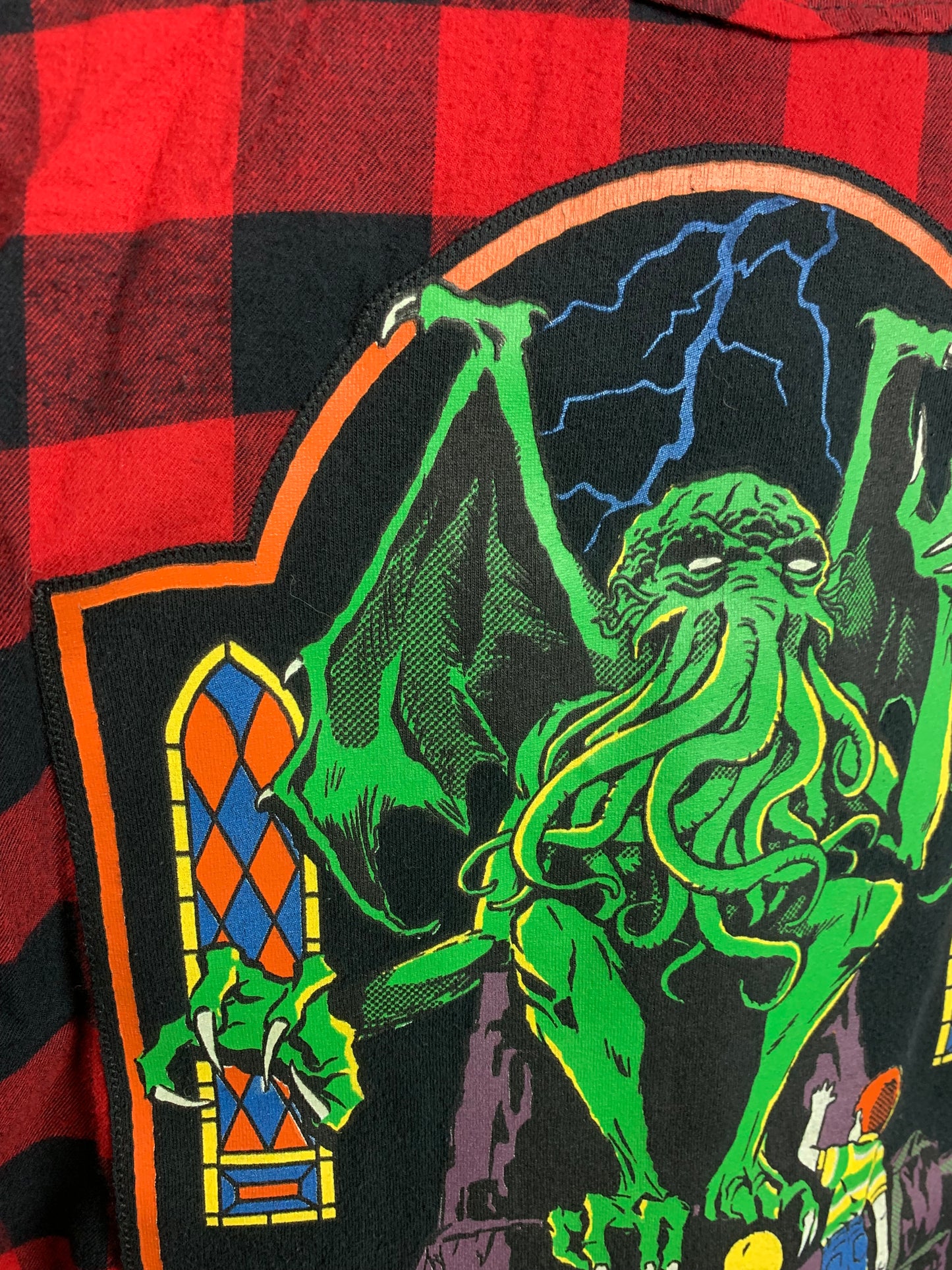 Steven Rhodes Cthulhu Flannel Shirt Custom Rework XL