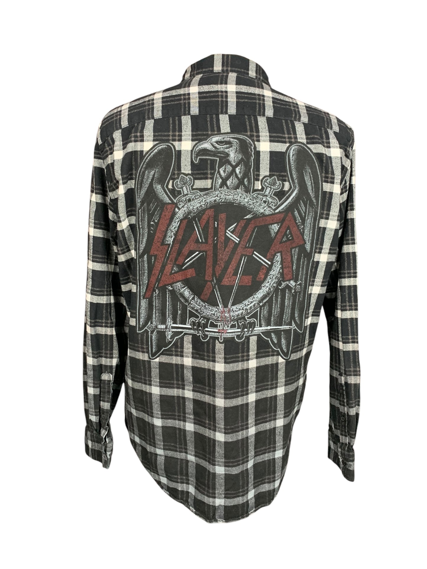 Slayer Flannel Shirt Custom Rework Size Slim XXL