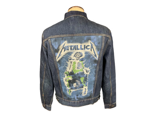 Metallica Denim Jean Jacket Custom Rework Large