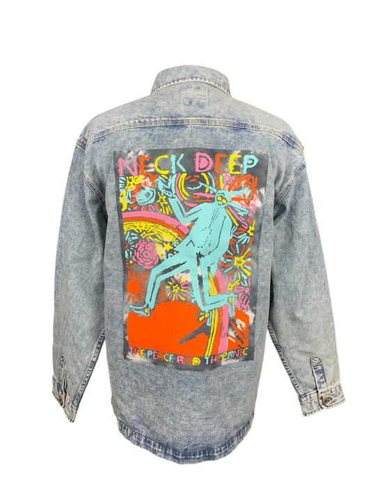 Neck Deep Denim Shacket Custom Rework oversized Xl