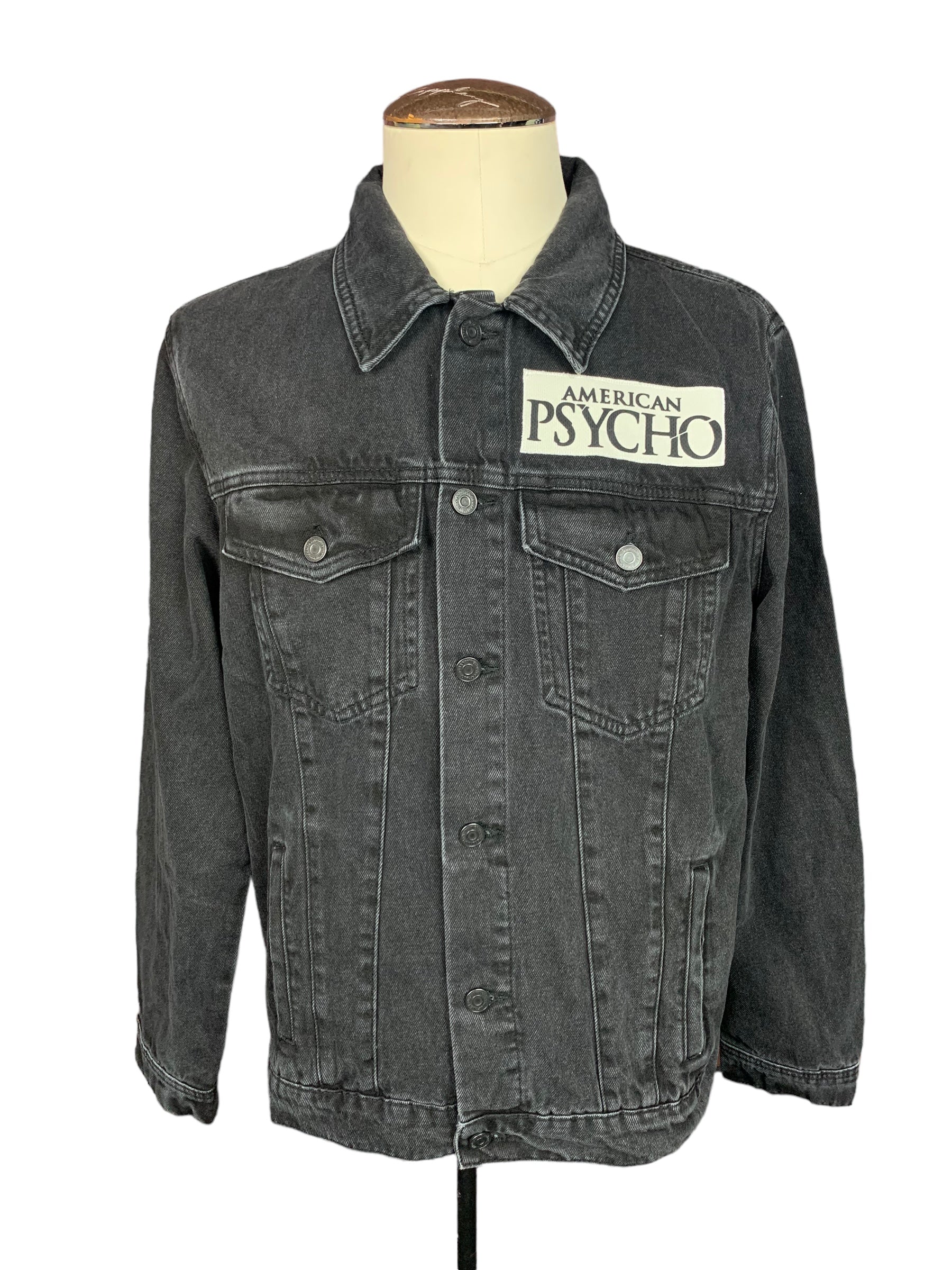 AMERICAN PSYCHO upcycled Denim Jacket fashion