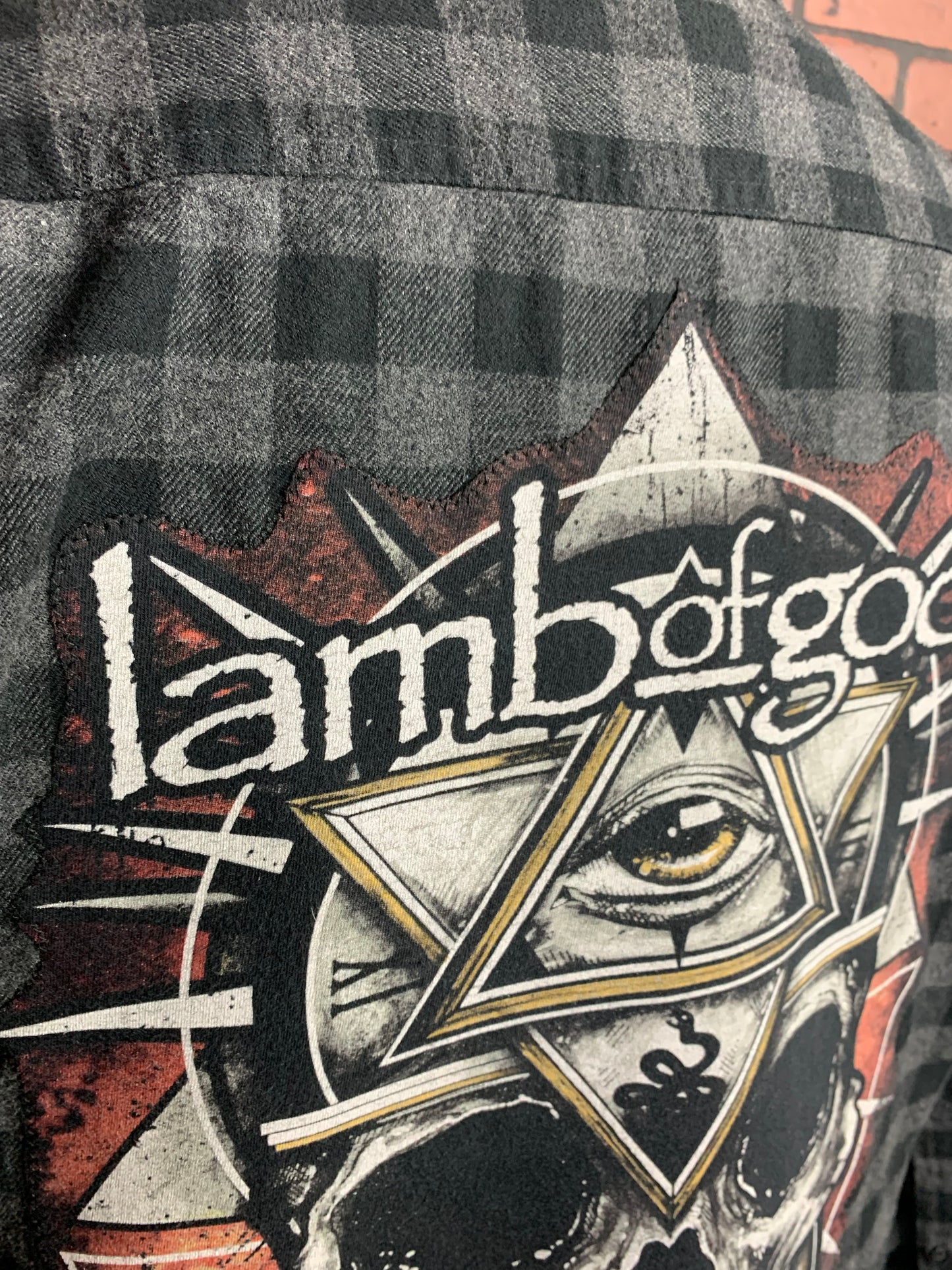 Lamb of God Flannel Shirt Custom Rework