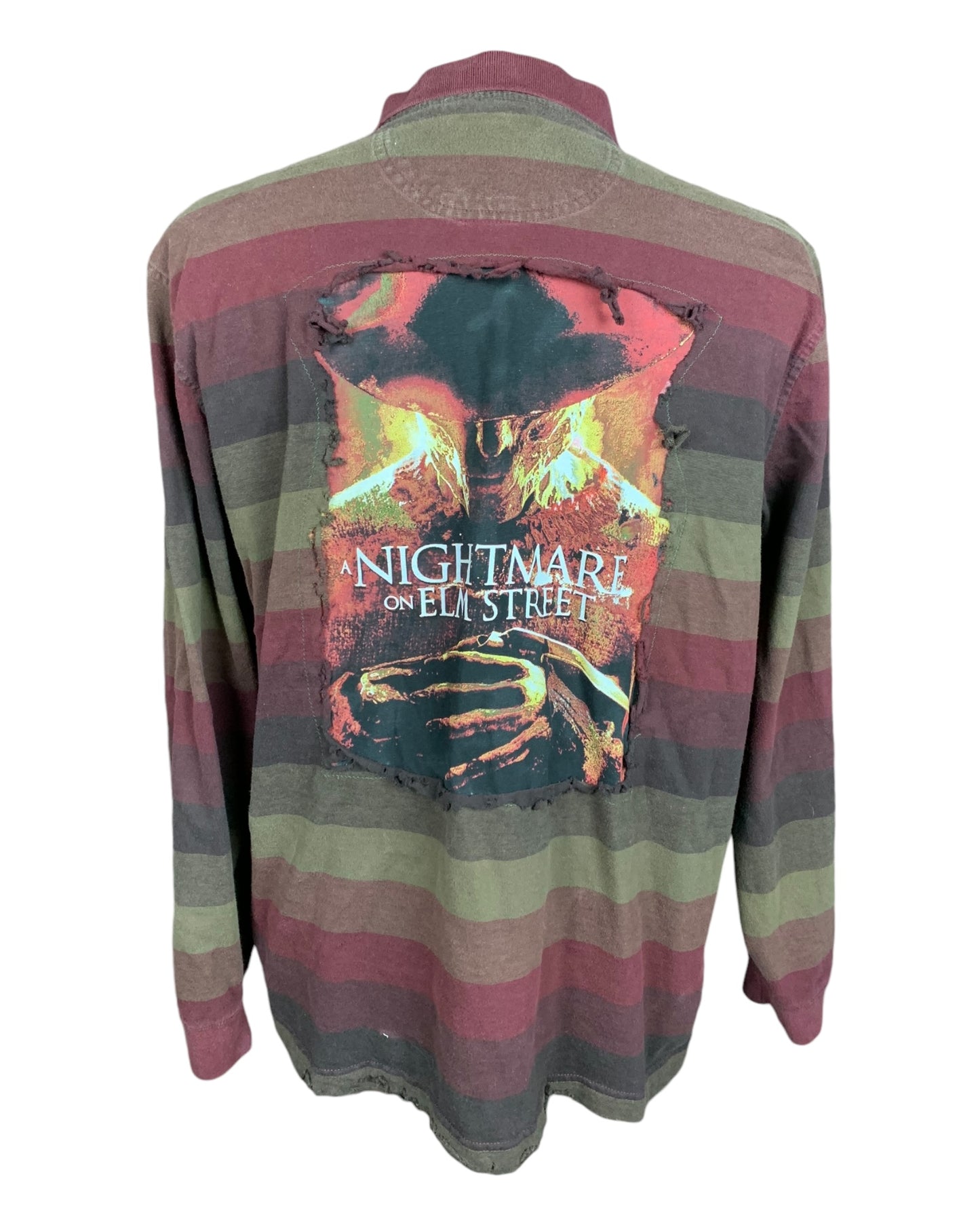 Nightmare on Elm Street Distressed Pop Out Shirt Custom Rework XL