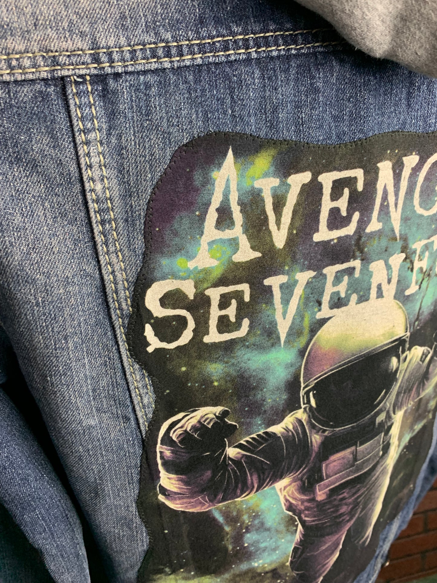 Avenged Sevenfold Hooded Denim Jacket Custom Rework Medium