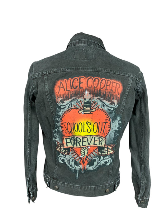 Alice Cooper Denim Jean Jacket Custom Rework Size Medium