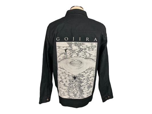 Gojira Denim Zip Up Jacket Custom Rework XL