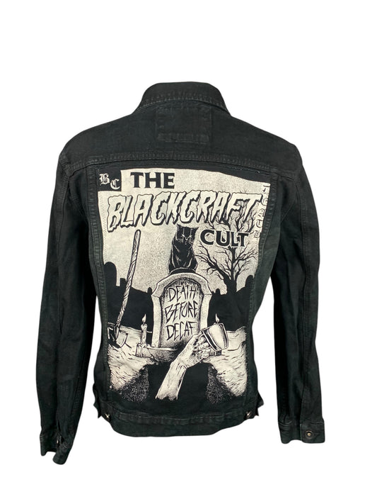 Black Craft Cult Denim Jacket Custom Rework XL