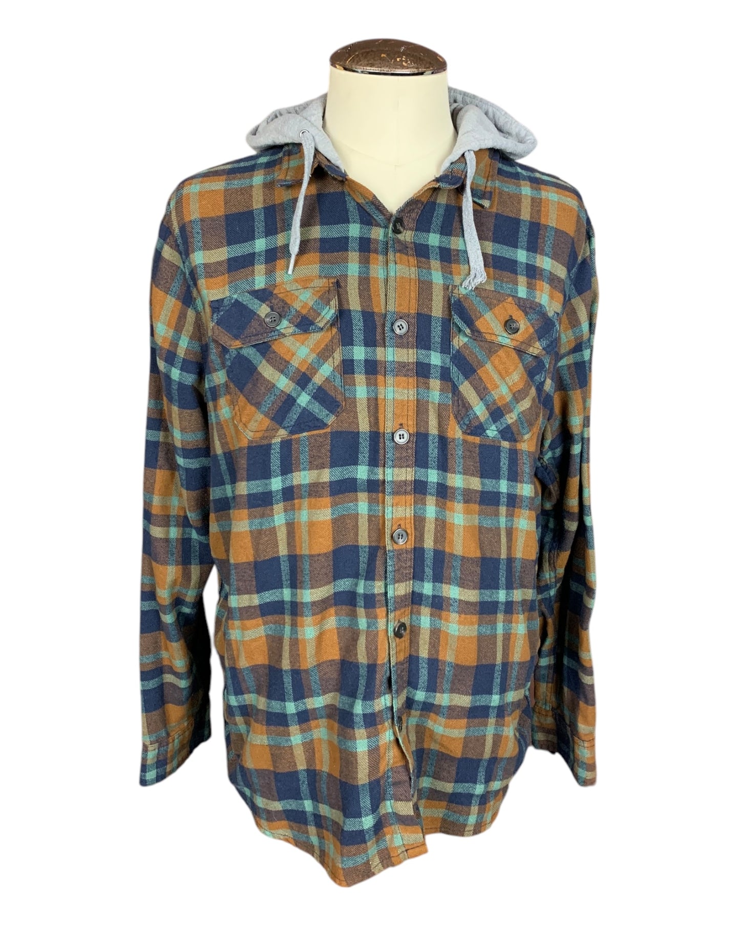 Amon Amarth Hooded Flannel Shirt Custom Rework XL