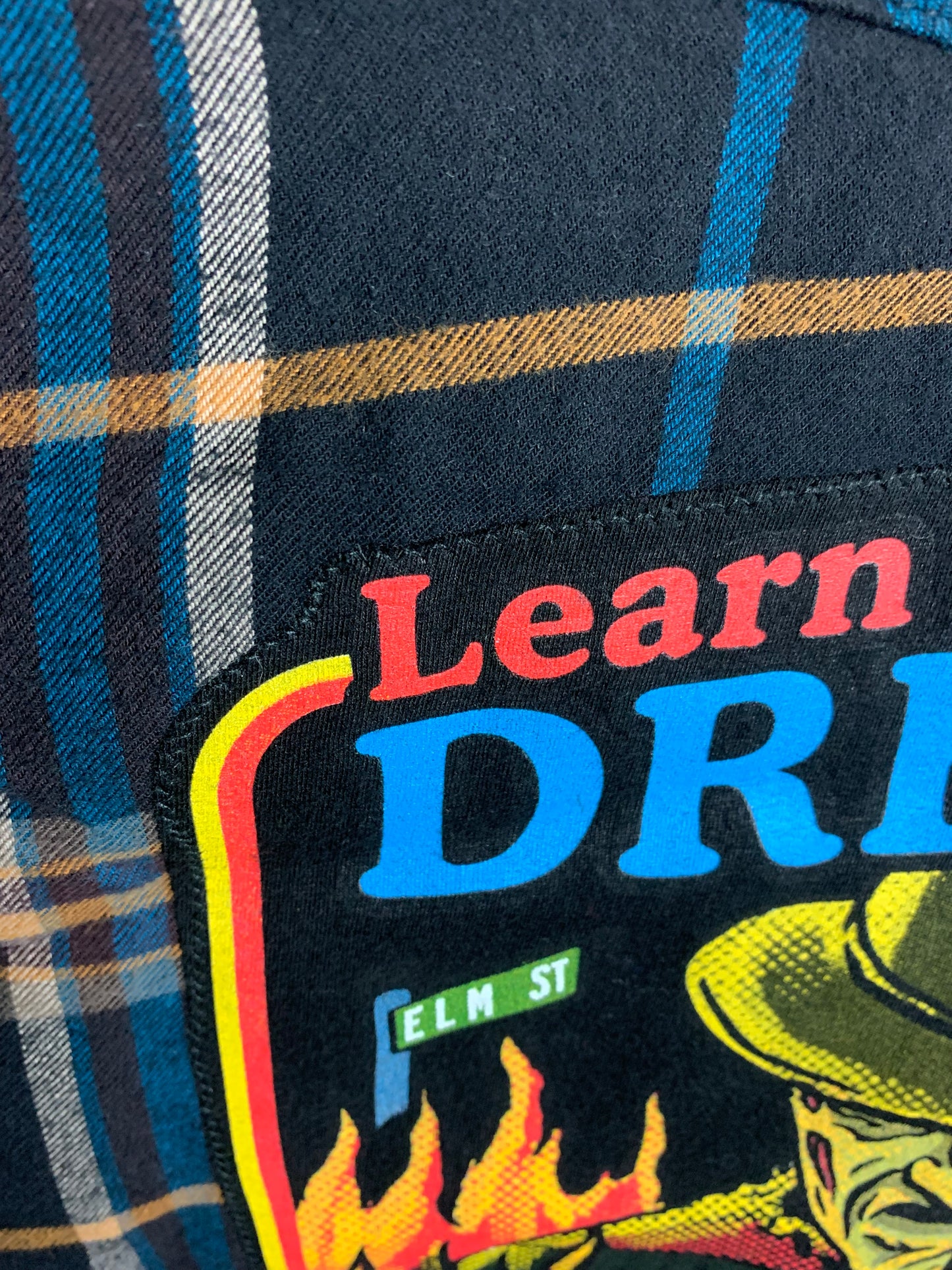 Freddy Krueger Learn About Dreams Flannel Shirt Custom Rework XL