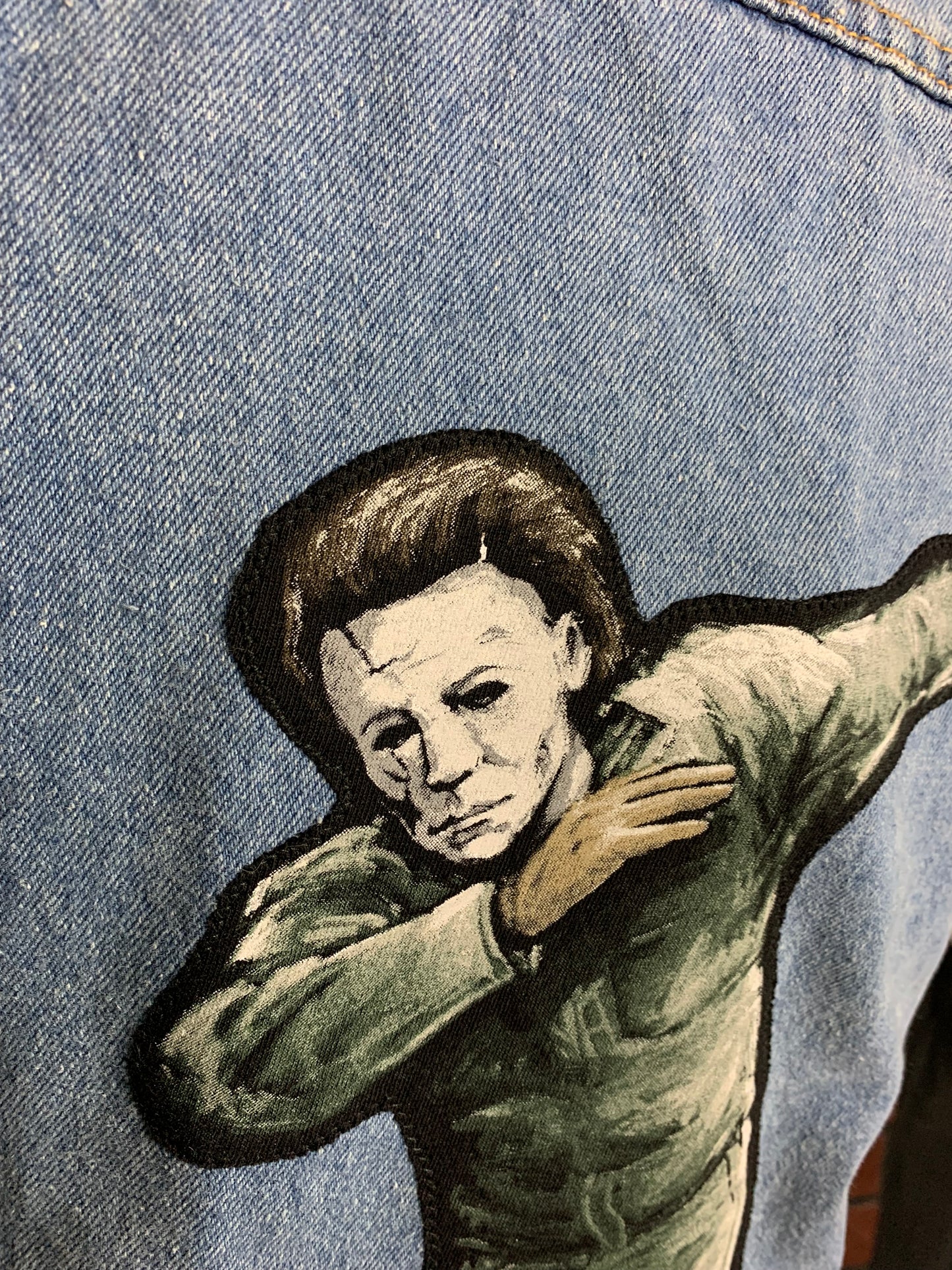 Michael Myers Halloween Denim Vest Ladies Medium