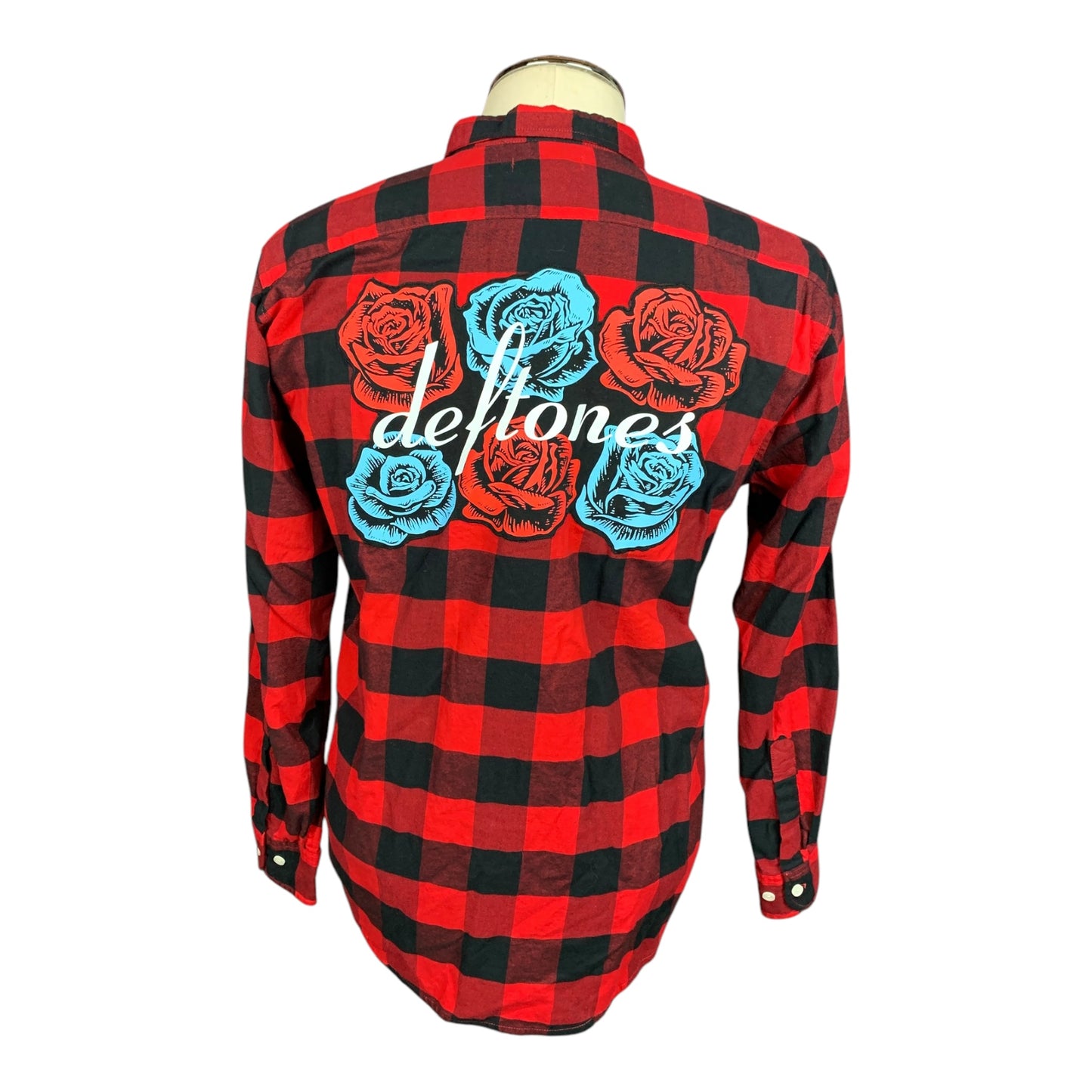 Deftones Flannel Shirt Custom Rework Size Large