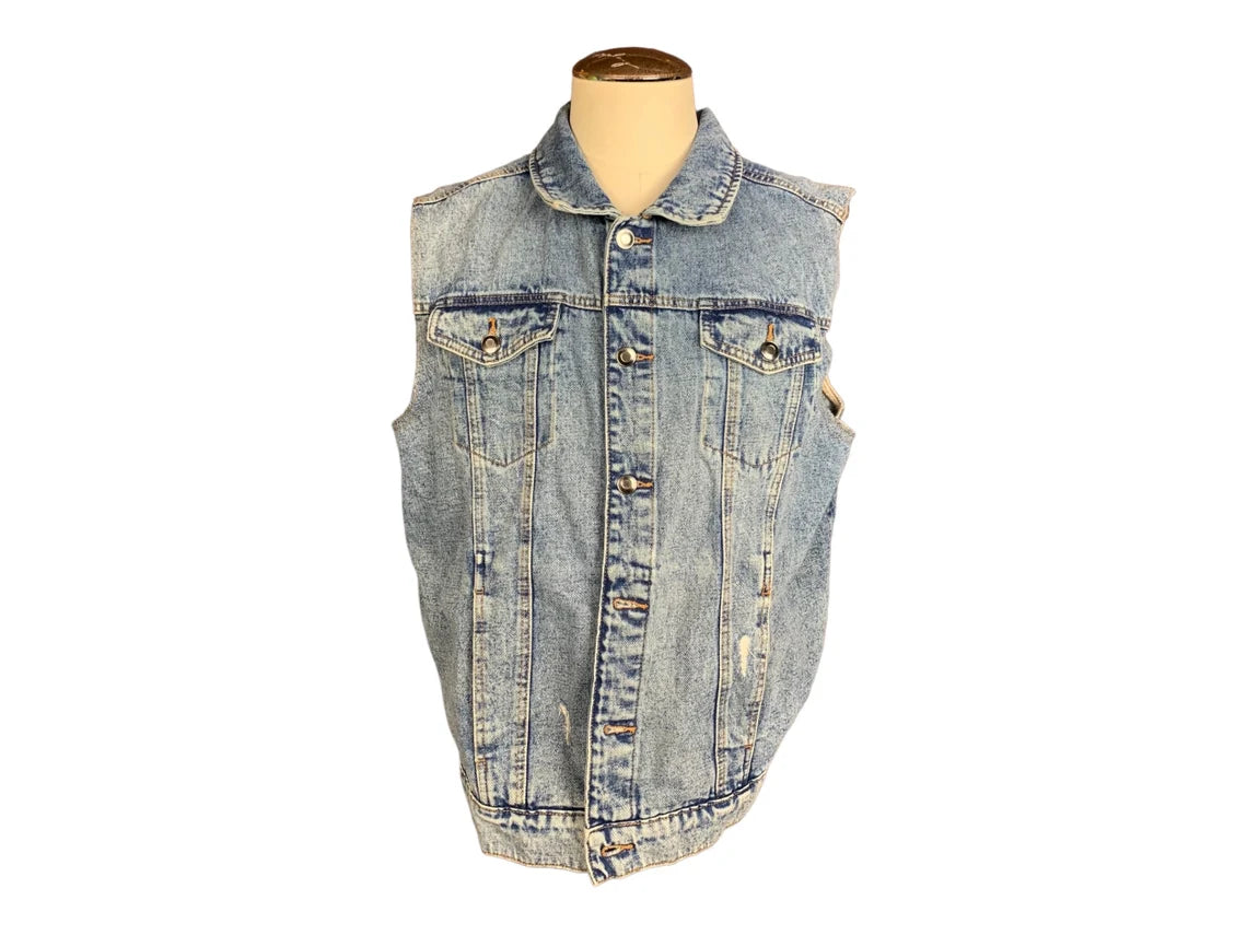 Monster Truck Denim Vest Custom Rework XL