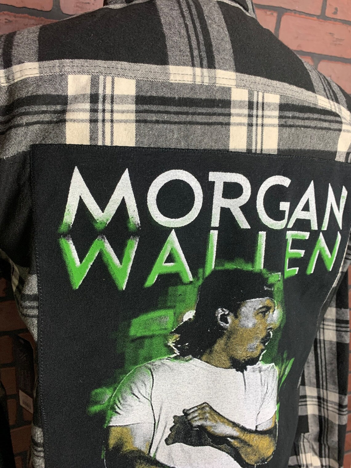 Morgan Wallen Flannel Shirt Custom Rework Large