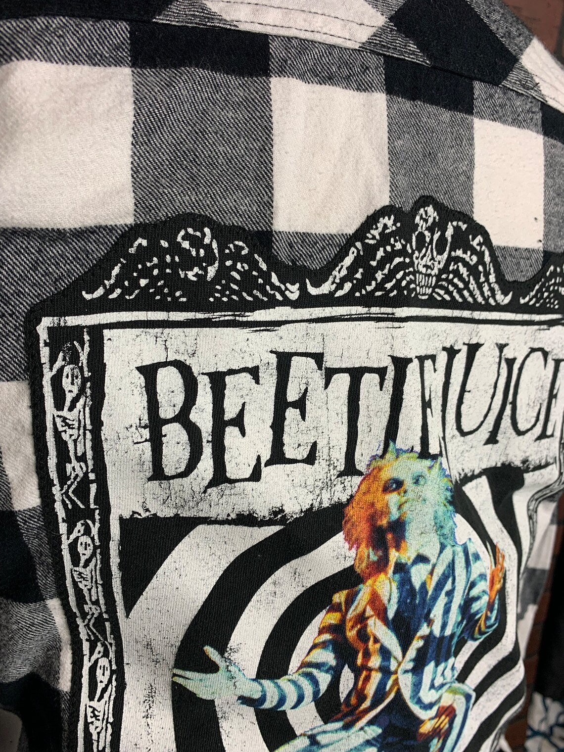 Beetlejuice Flannel Shirt Custom Rework S
