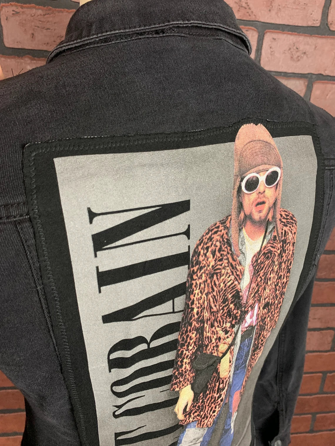 Kurt Cobain Denim Jacket Custom Rework Ladies Large