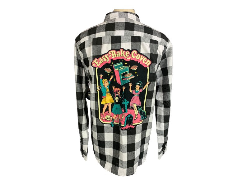 Easy Bake Coven Flannel Shirt Custom Rework XL