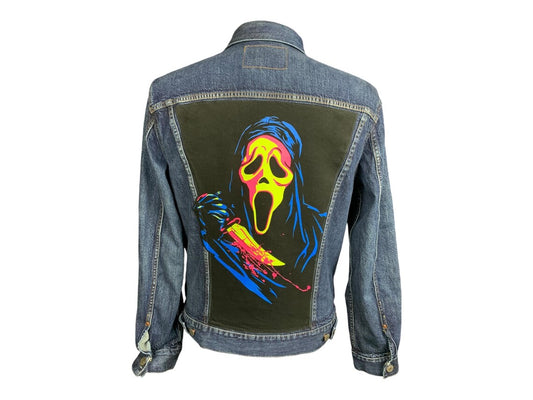 Ghostface Denim Jacket Custom Rework Medium