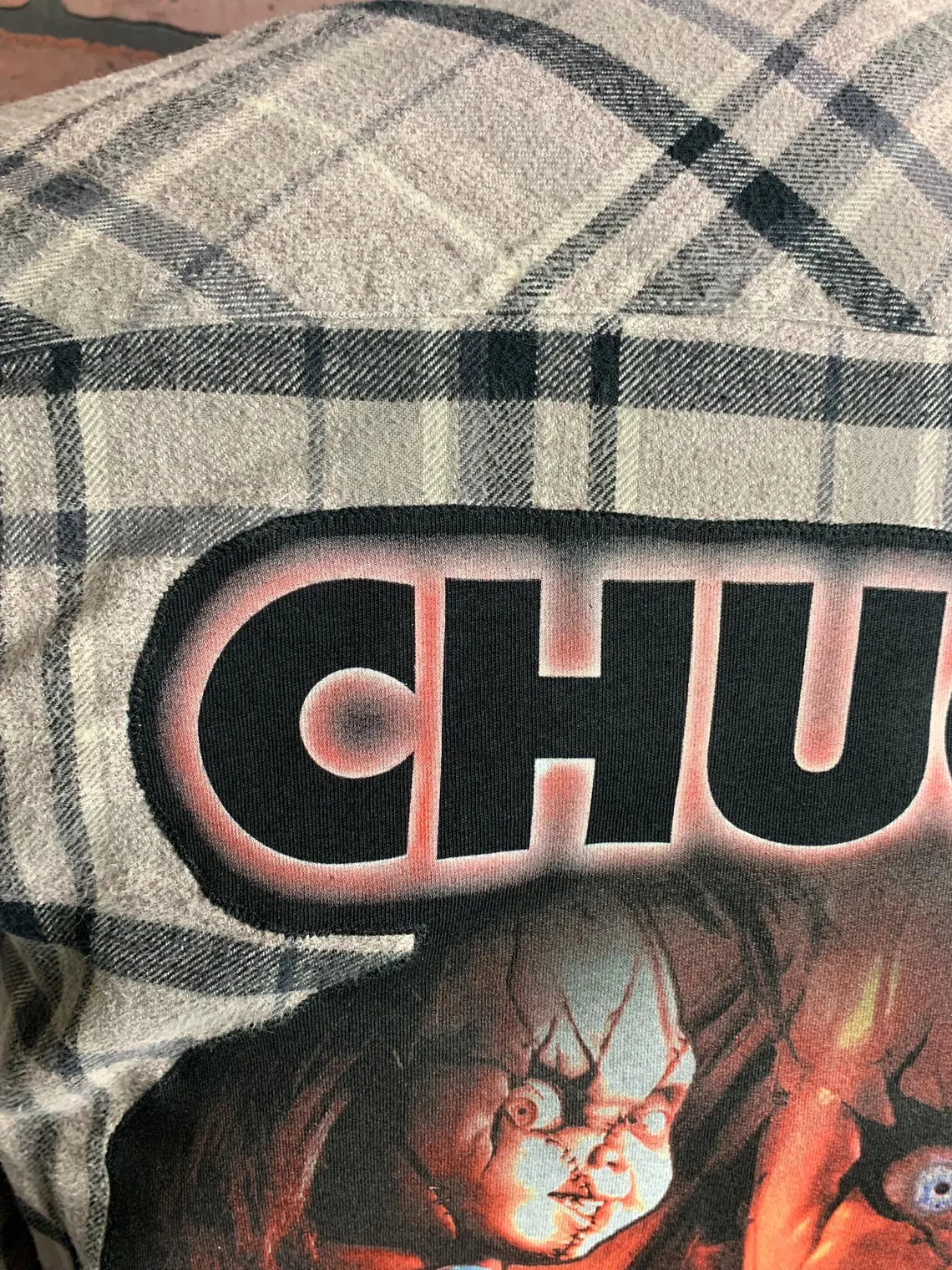 Chucky Flannel Shirt Custom Rework Large