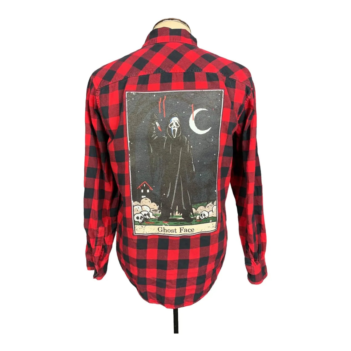 Ghostface Tarot Flannel Shirt Custom Rework Large