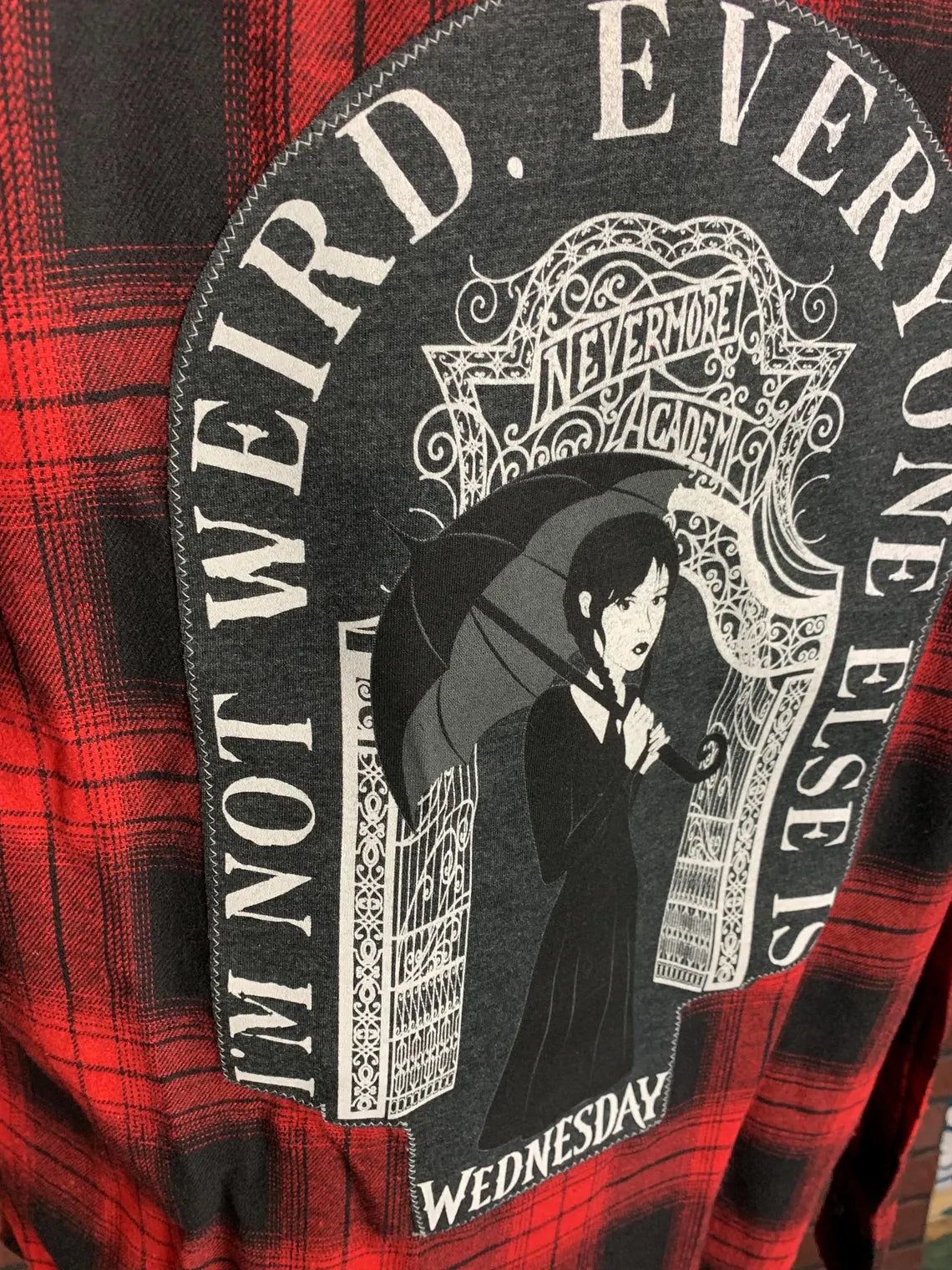 Wednesday Addams Flannel Shirt Custom Rework Medium