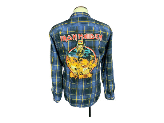 Iron Maiden "Holy Smoke" Flannel Shirt Custom Rework XXL