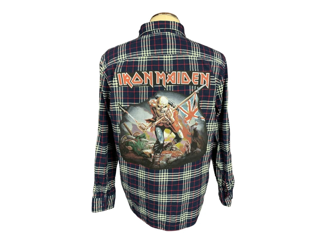 Iron Maiden "the Trooper" Flannel Shirt Custom Rework Large