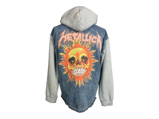 Metallica Hooded Denim Shacket Custom Rework OS XL