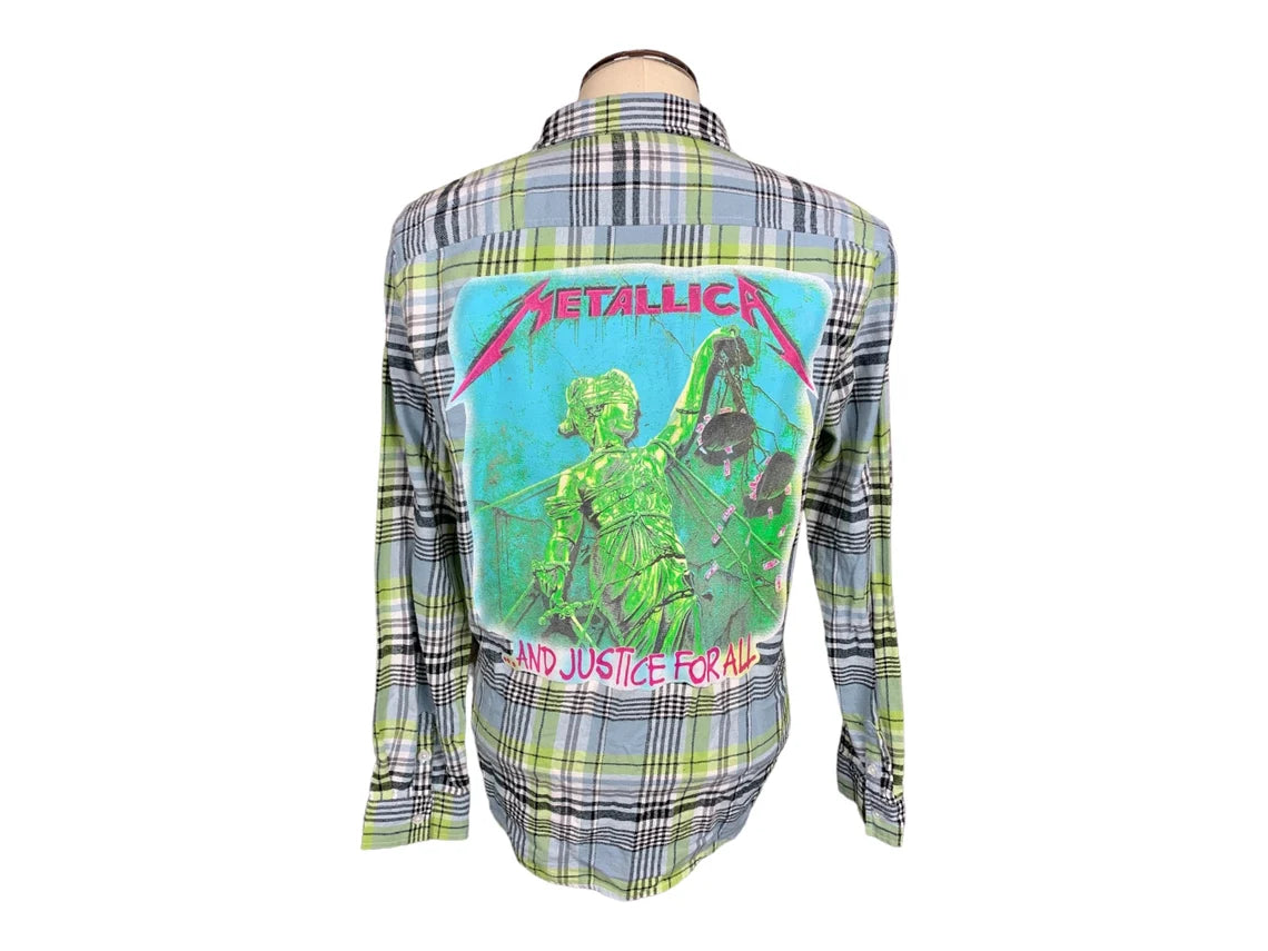 Metallica Flannel Shirt Custom Rework Large