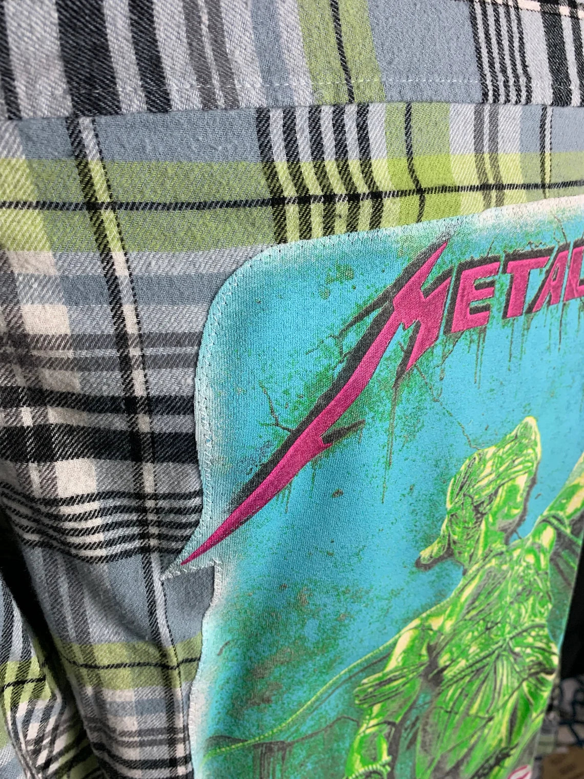 Metallica Flannel Shirt Custom Rework Large