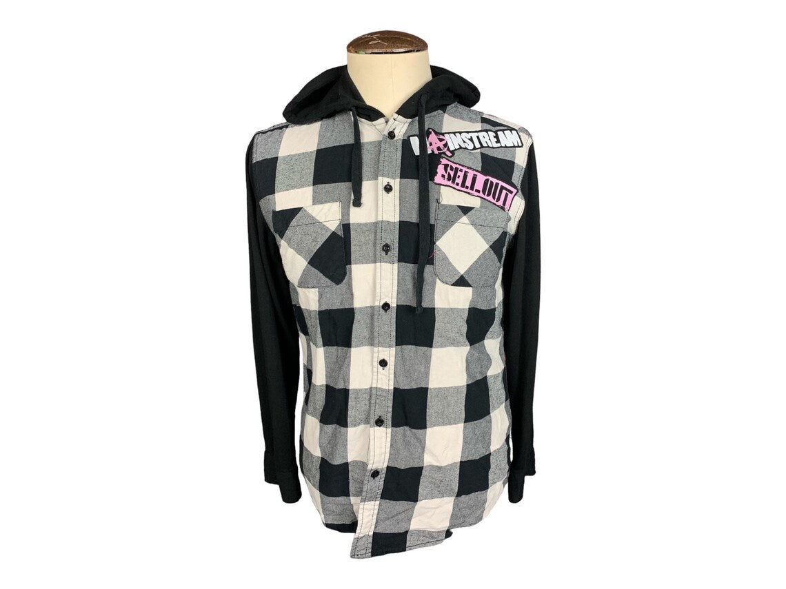 Machine Gun Kelly Mainstream Sellout Flannel Shirt Custom Rework Large