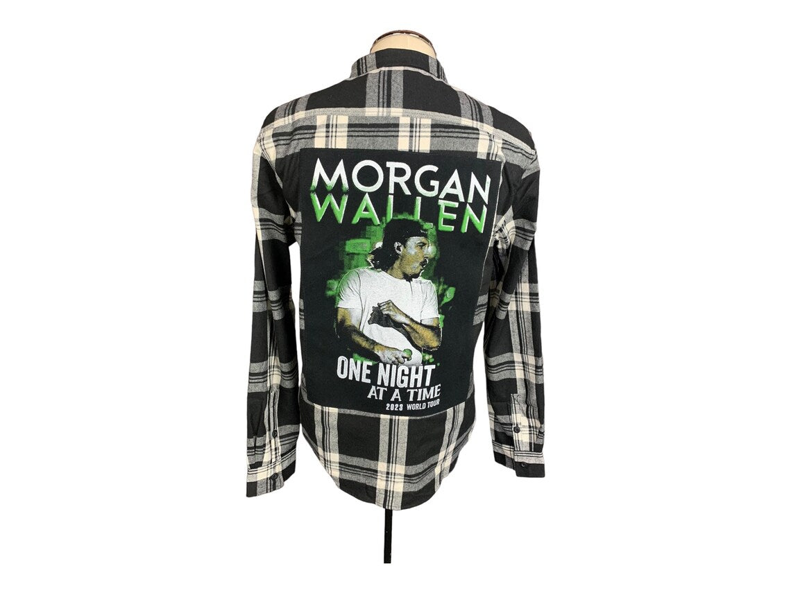 Morgan Wallen Flannel Shirt Custom Rework Large