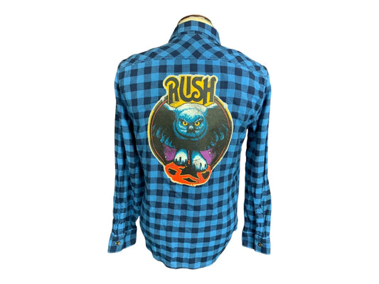 Rush Flannel Shirt Custom Rework Small