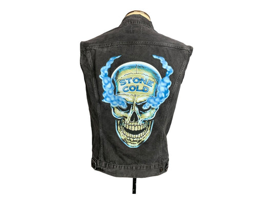 Stone Cold Steve Austin Denim Vest Custom Rework Medium