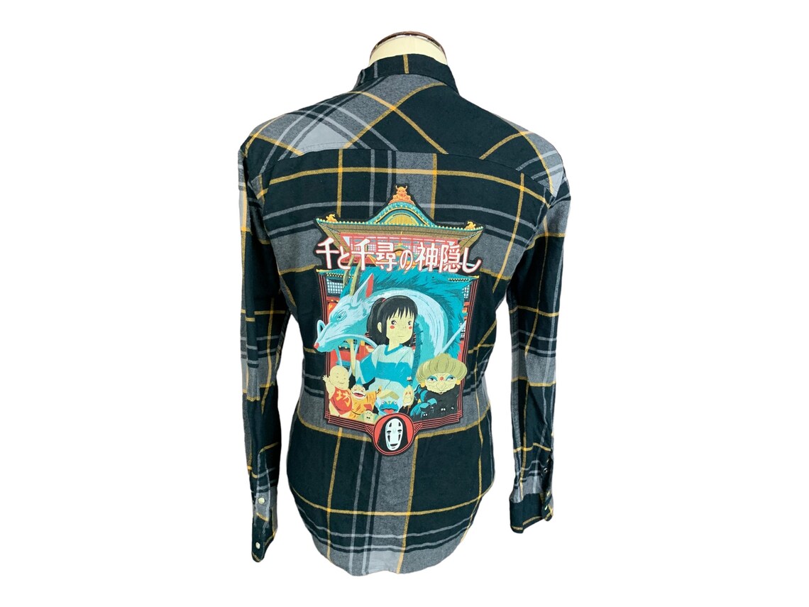 Spirited Away Flannel Shirt Custom Rework Medium