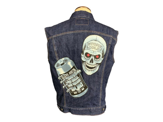 Stone Cold Steve Austin Denim Vest Custom Rework XL