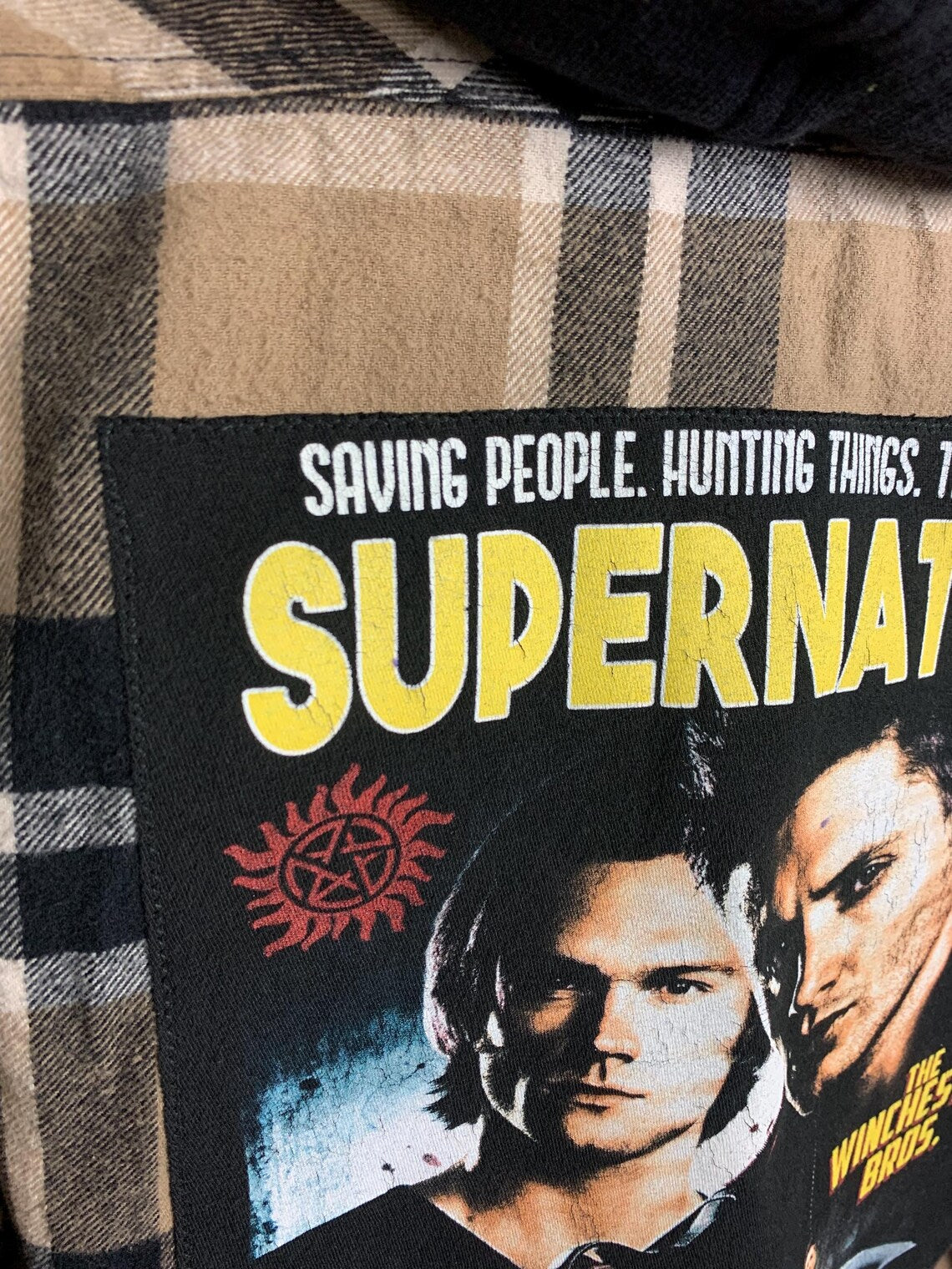 Supernatural Flannel Shirt Custom Rework Large