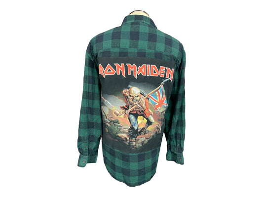 Iron Maiden 'the Trooper' Flannel Shirt Custom Rework 3XL