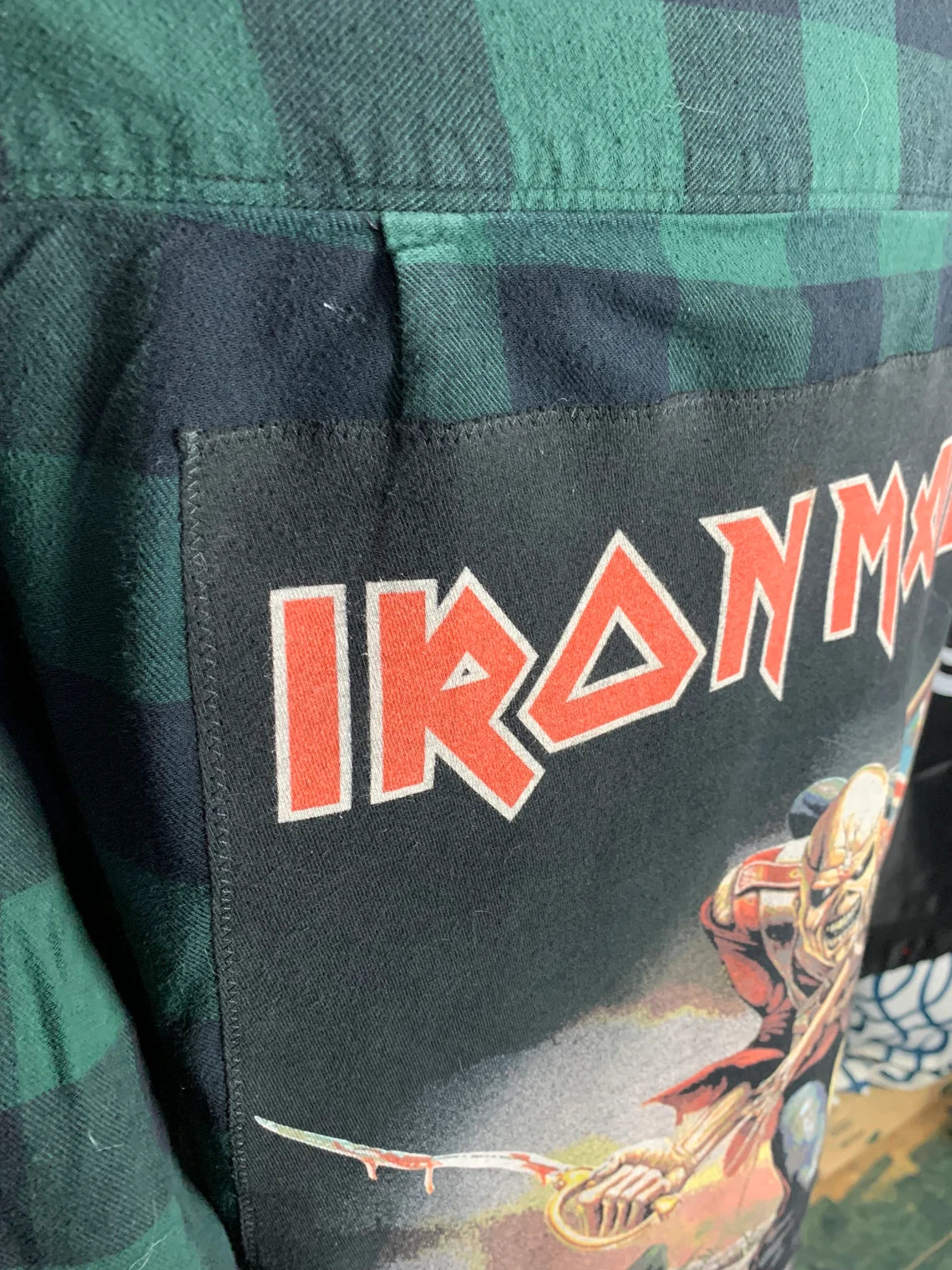 Iron Maiden 'the Trooper' Flannel Shirt Custom Rework 3XL