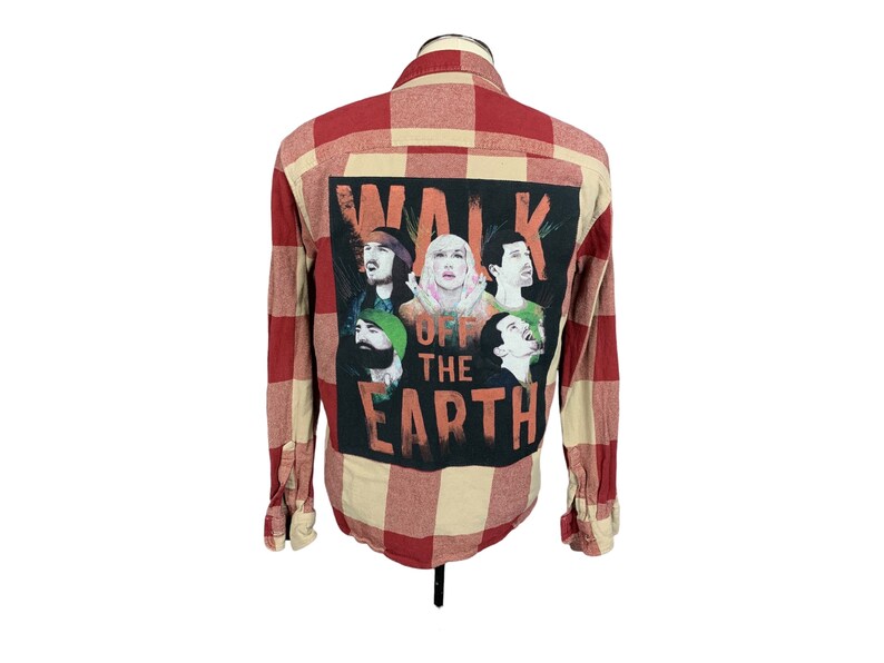 Walk Off The Earth Flannel Shirt Custom Rework XL